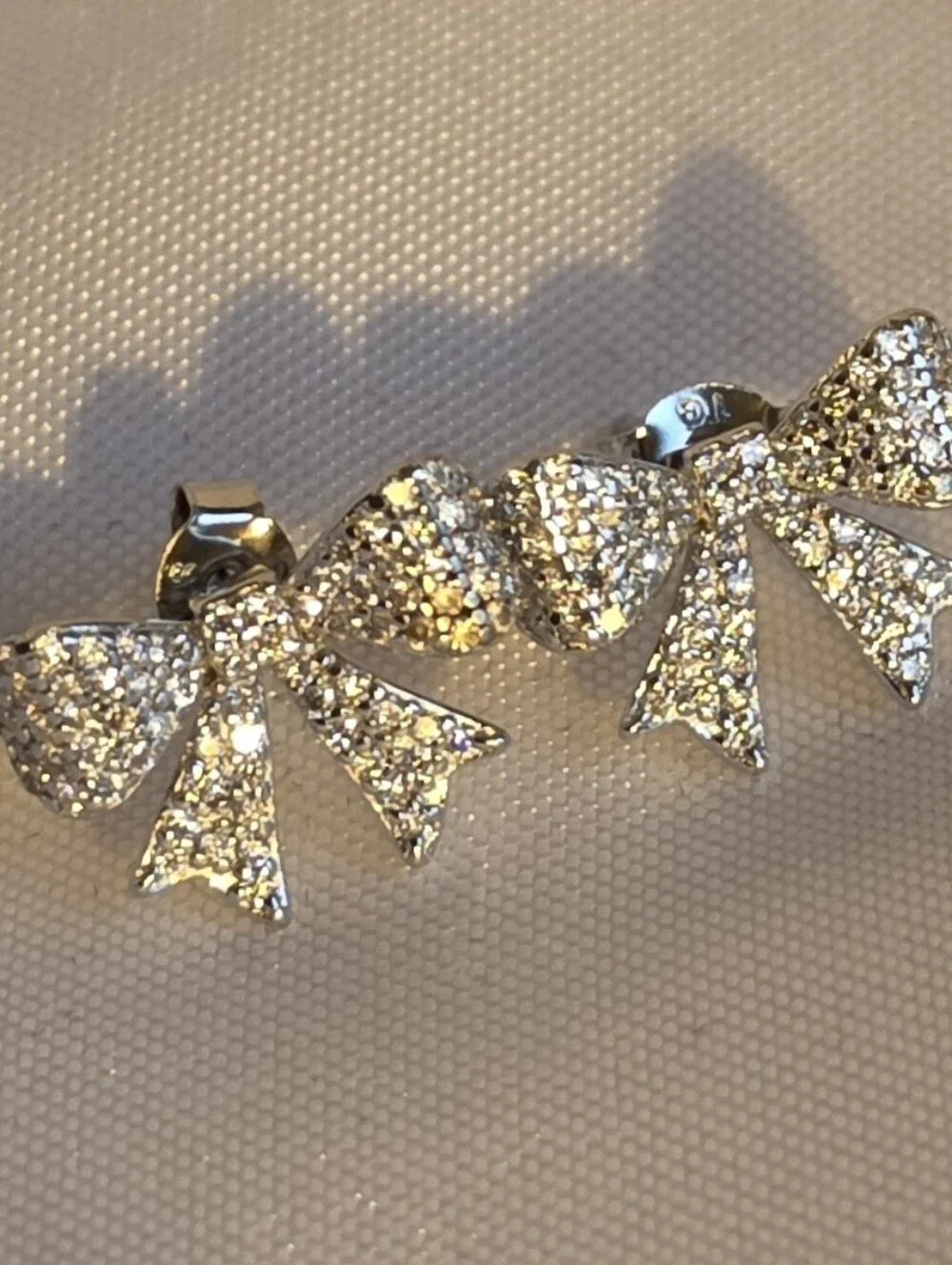 925 Silver .75CTW Moissanite Sparkling Bow Stud Earrings